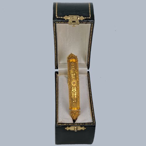 EDWARDIAN 15CT GOLD FOLIATE BANGLE ANTIQUE BRACELET CHESTER 1907 ORNATE BANGLE - ADDITIONAL PHOTO 2