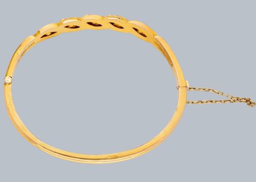 VICTORIAN ORNATE BANGLE 9CT GOLD HALLMARKED 1886 ANTIQUE ROPE TWIST BRACELET - ADDITIONAL PHOTO 4