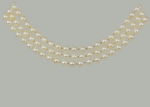 fig 3. Vintage Pearl Necklace 14ct Gold Cluster Clasp Single/Double/Triple Strand 1960s