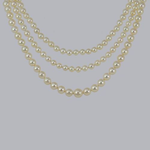 VINTAGE CROPP AND FARR LONG PEARL NECKLACE 50 SINGLE STRAND 9CT GOLD CLASP HALLMARKED 1967 - ADDITIONAL PHOTO 4