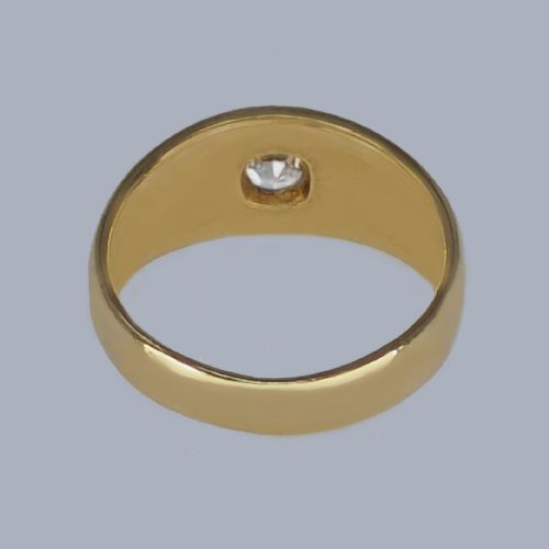 VICTORIAN SOLITAIRE DIAMOND GYPSY RING SINGLE STONE ENGAGEMENT RING LONDON 1886 - ADDITIONAL PHOTO 6