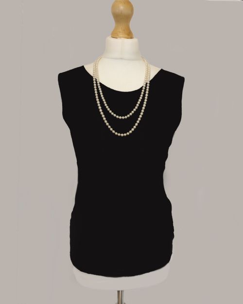SINGLE STRAND VERY LONG PEARL NECKLACE 54 VINTAGE 1960S TRIPLE DOUBLE SAUTOIR - ADDITIONAL PHOTO 2