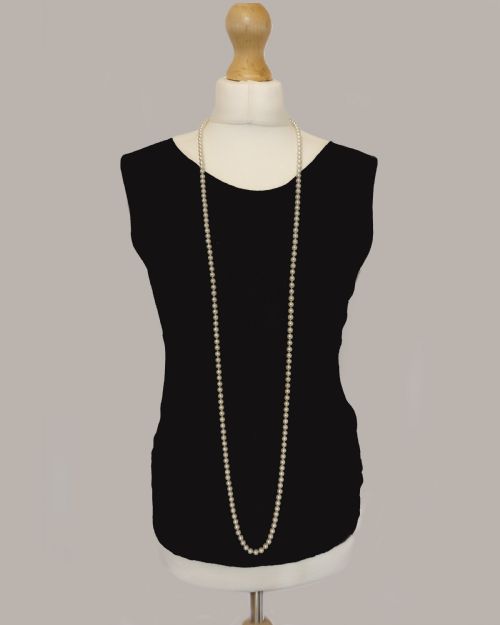 SINGLE STRAND VERY LONG PEARL NECKLACE 54 VINTAGE 1960S TRIPLE DOUBLE SAUTOIR - ADDITIONAL PHOTO 3