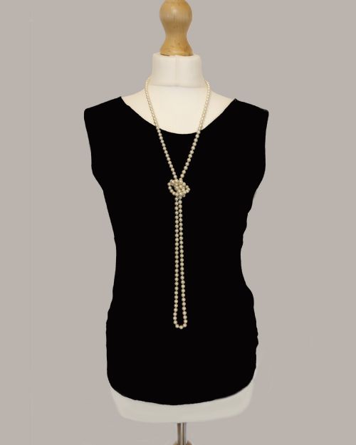 SINGLE STRAND VERY LONG PEARL NECKLACE 54 VINTAGE 1960S TRIPLE DOUBLE SAUTOIR - ADDITIONAL PHOTO 4