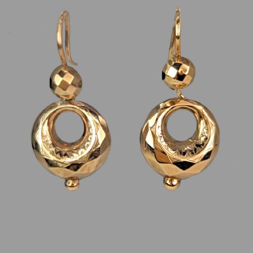 victorian 9ct gold drop earrings antique etruscan revival ornate dangle earrings - CATEGORY: ANTIQUE JEWELLERY - DATED VICTORIAN