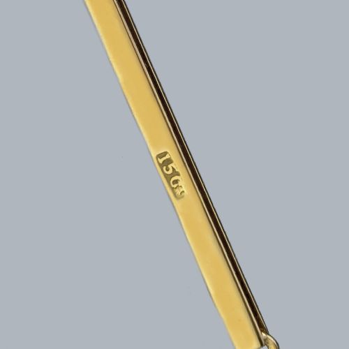 ANTIQUE AQUAMARINE 15CT GOLD PENDANT NECKLACE EDWARDIAN KNIFE EDGE DROP CIRCA 1910 - ADDITIONAL PHOTO 5