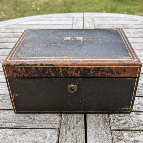 VICTORIAN PARKINS GOTTO JEWELLERY BOX ANTIQUE LEATHER CHEST LONDON CIRCA 1870 - ADDITIONAL PHOTO 8