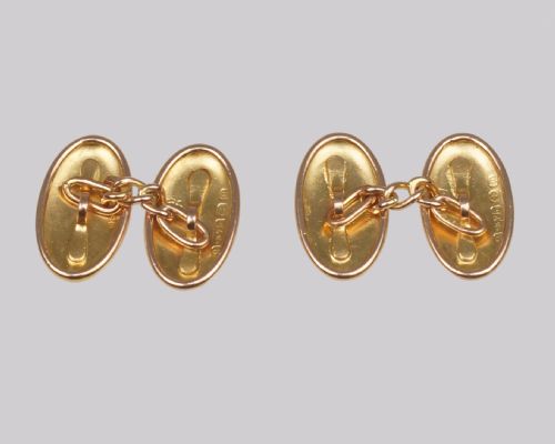 EDWARDIAN CUFFLINKS HALLMARKED 9CT GOLD BIRMINGHAM 1911 VINTAGE FOLIATE CUFFLINK - ADDITIONAL PHOTO 2