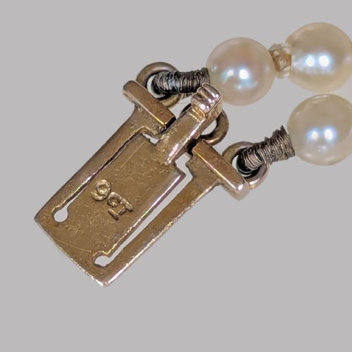 DOUBLE STRAND PEARLS 9CT GOLD GARNET CLASP VINTAGE 17 LONG PEARL NECKLACE 1950S - ADDITIONAL PHOTO 10