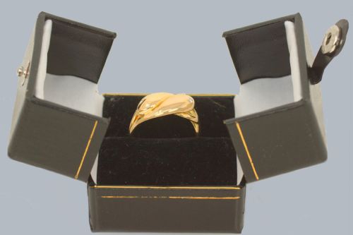 ANTIQUE SNAKE RING DIAMOND EYES 18CT GOLD LONDON 1911 SERPENT RING 15G SIZE V12 - ADDITIONAL PHOTO 8
