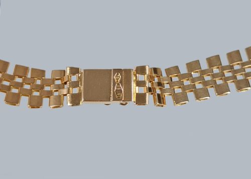 18CT GOLD NECKLACE ITALIAN CLEOPATRA 1960S GRADUATED FRINGE VINTAGE NECKLACE 48GRAMS - ADDITIONAL PHOTO 3