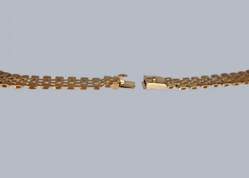 18CT GOLD NECKLACE ITALIAN CLEOPATRA 1960S GRADUATED FRINGE VINTAGE NECKLACE 48GRAMS - ADDITIONAL PHOTO 5