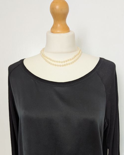 DOUBLE STRAND PEARLS 9CT GOLD TOURMALINE CLASP VINTAGE 17 TWO STRAND PEARL NECKLACE - ADDITIONAL PHOTO 5