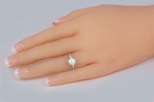 SOLITAIRE ENGAGEMENT RING WITH GEM LAB REPORT 144CT DIAMOND ART DECO PLATINUM RING - ADDITIONAL PHOTO 10