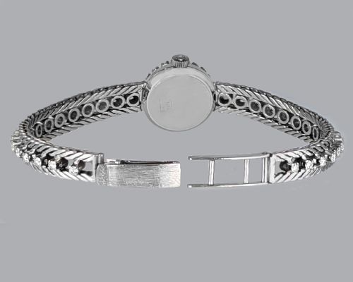 OMEGA DIAMOND WATCH 18CT GOLD VINTAGE 1960S MANUAL WIND LADIES BRACELET WATCH - ADDITIONAL PHOTO 6