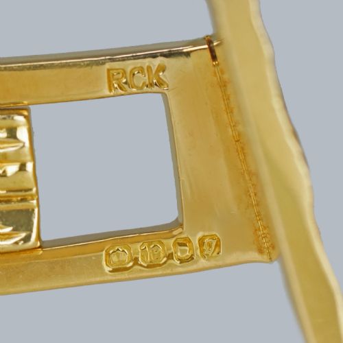 VINTAGE ROY KING CUFFLINKS 18CT GOLD BARK TEXTURE DESIGN LONDON 1962 BRITISH HALLMARKED - ADDITIONAL PHOTO 2