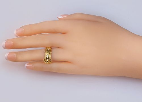 ANTIQUE 18CT GOLD DIAMOND BUCKLE RING EDWARDIAN 1903 CHESTER HALLMARKED UK - ADDITIONAL PHOTO 3