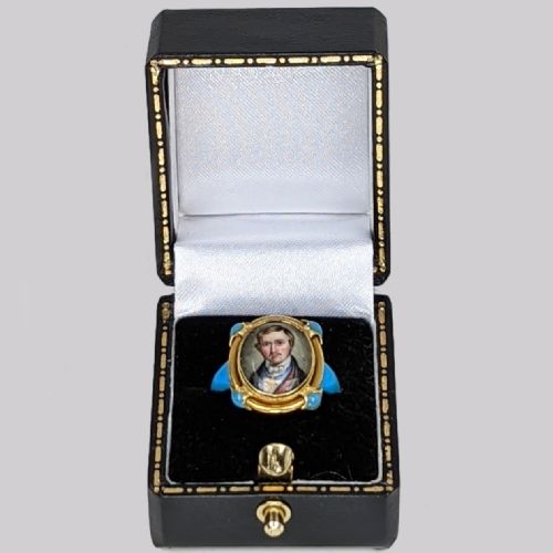 RARE VICTORIAN 18CT GOLD PRINCE ALBERT PORTRAIT RING HANDPAINTED MINIATURE CIRCA 1840 - ADDITIONAL PHOTO 7