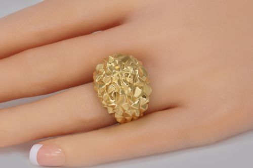 EXQUISITE VINTAGE KUTCHINSKY BOMB RING 18CT GOLD LONDON 1967 UK RING SIZE I ADJUSTABLE UP TO S - ADDITIONAL PHOTO 1