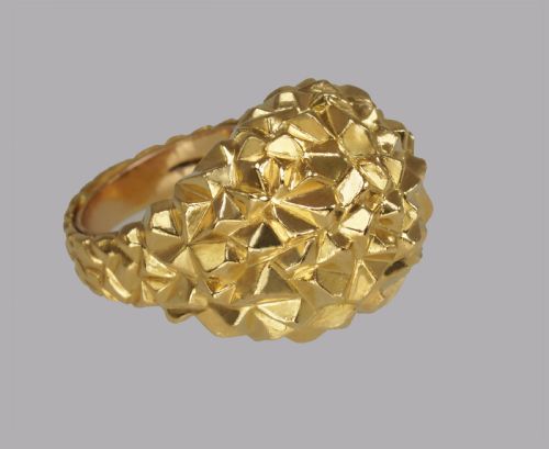 EXQUISITE VINTAGE KUTCHINSKY BOMB RING 18CT GOLD LONDON 1967 UK RING SIZE I ADJUSTABLE UP TO S - ADDITIONAL PHOTO 2