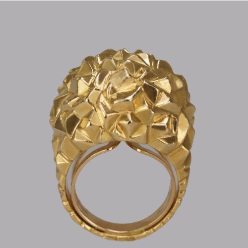 EXQUISITE VINTAGE KUTCHINSKY BOMB RING 18CT GOLD LONDON 1967 UK RING SIZE I ADJUSTABLE UP TO S - ADDITIONAL PHOTO 4