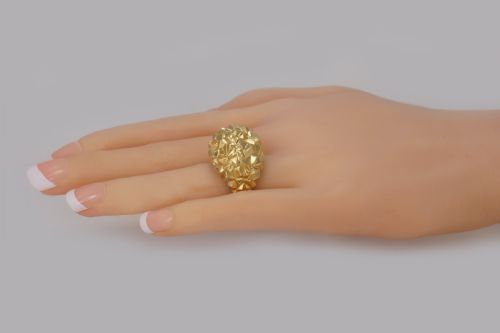 EXQUISITE VINTAGE KUTCHINSKY BOMB RING 18CT GOLD LONDON 1967 UK RING SIZE I ADJUSTABLE UP TO S - ADDITIONAL PHOTO 9