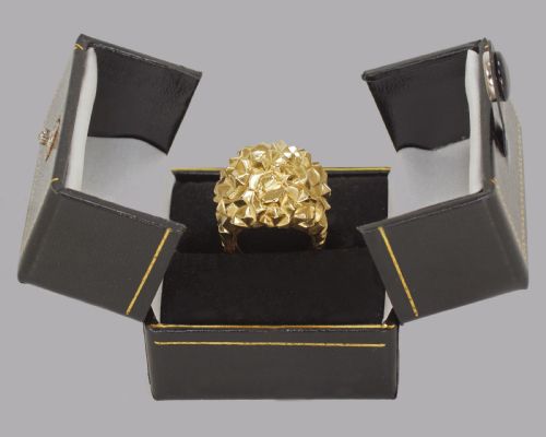 EXQUISITE VINTAGE KUTCHINSKY BOMB RING 18CT GOLD LONDON 1967 UK RING SIZE I ADJUSTABLE UP TO S - ADDITIONAL PHOTO 13