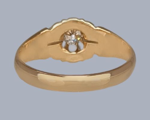 ANTIQUE 18CT GOLD DIAMOND SOLITAIRE RING LATE VICTORIAN EDWARDIAN C1900 - ADDITIONAL PHOTO 1