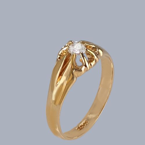 ANTIQUE 18CT GOLD DIAMOND SOLITAIRE RING LATE VICTORIAN EDWARDIAN C1900 - ADDITIONAL PHOTO 2