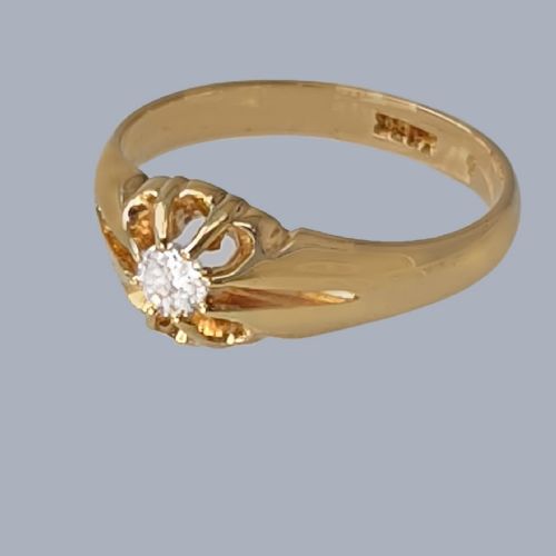 ANTIQUE 18CT GOLD DIAMOND SOLITAIRE RING LATE VICTORIAN EDWARDIAN C1900 - ADDITIONAL PHOTO 4