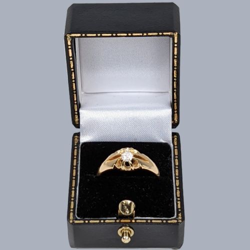 ANTIQUE 18CT GOLD DIAMOND SOLITAIRE RING LATE VICTORIAN EDWARDIAN C1900 - ADDITIONAL PHOTO 5