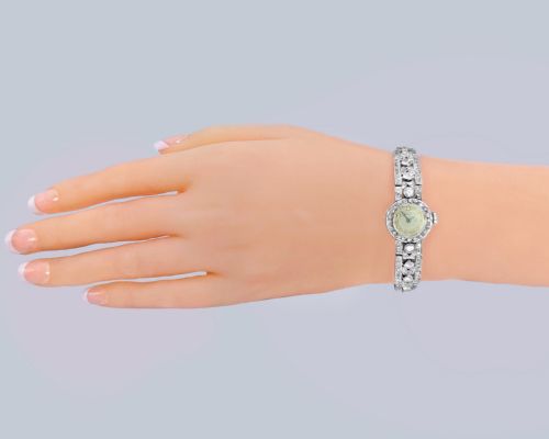 VINTAGE TISSOT 400CT DIAMOND PLATINUM WATCH C1950 MANUAL WIND LADIES BRACELET WATCH - ADDITIONAL PHOTO 4