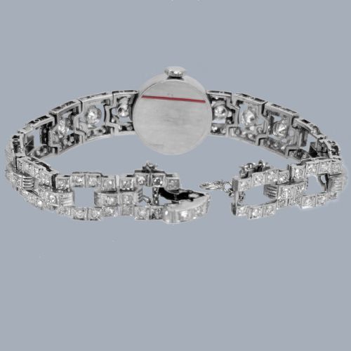 VINTAGE TISSOT 400CT DIAMOND PLATINUM WATCH C1950 MANUAL WIND LADIES BRACELET WATCH - ADDITIONAL PHOTO 7