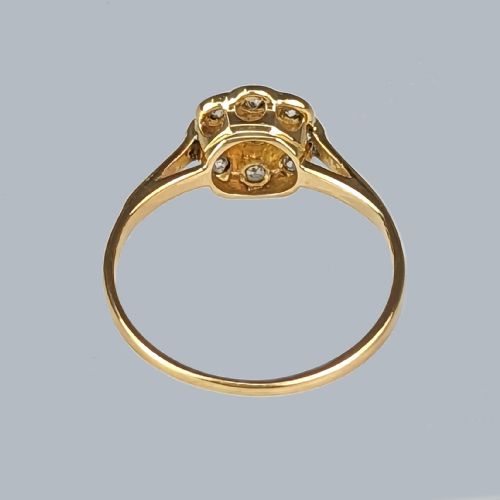 VINTAGE 1920S DIAMOND DAISY CLUSTER RING 18CT GOLD ANTIQUE ENGAGEMENT RING - ADDITIONAL PHOTO 6