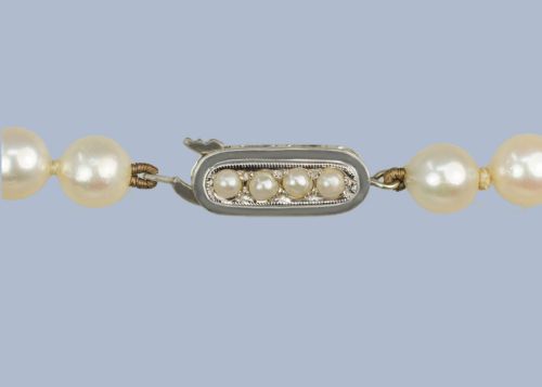 VINTAGE 50 PEARL NECKLACE CROPP FARR 9CT GOLD CLASP BIRMINGHAM 1967 - ADDITIONAL PHOTO 1