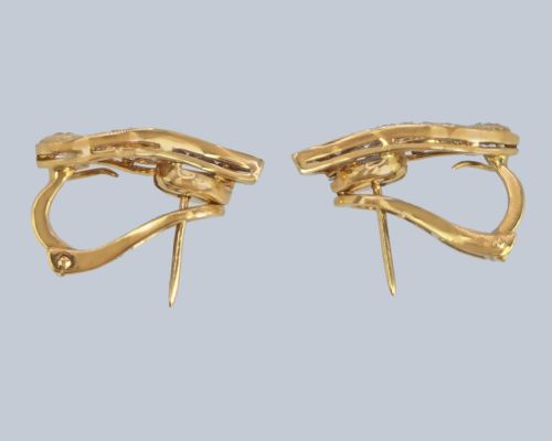 VINTAGE 1960S 18CT GOLD DIAMOND WING EARRINGS 16CT BRILLIANT CUT DIAMONDS - ADDITIONAL PHOTO 5