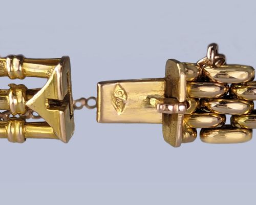 ANTIQUE AMETHYST GATE LINK BRACELET VICTORIAN 9CT GOLD BRACELET C1890 - ADDITIONAL PHOTO 3