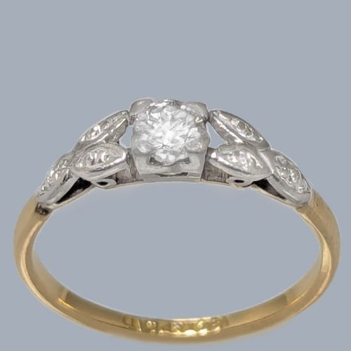 EDWARDIAN DIAMOND SOLITAIRE RING 18CT GOLD PLATINUM ENGAGEMENT RING C1920 - ADDITIONAL PHOTO 2
