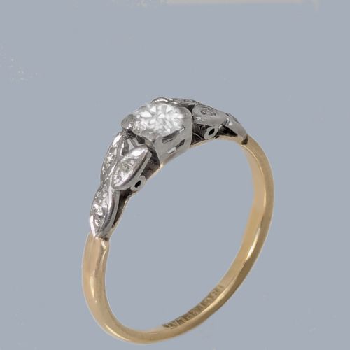EDWARDIAN DIAMOND SOLITAIRE RING 18CT GOLD PLATINUM ENGAGEMENT RING C1920 - ADDITIONAL PHOTO 5