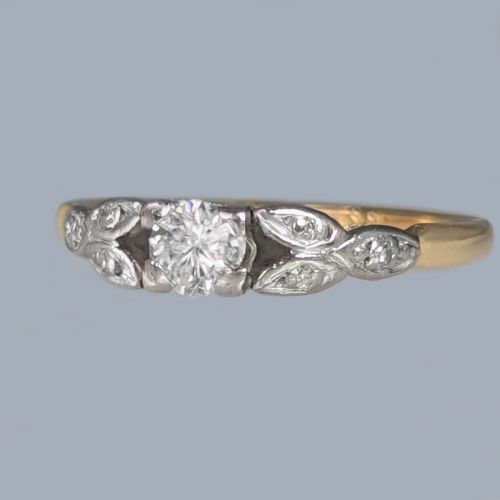 EDWARDIAN DIAMOND SOLITAIRE RING 18CT GOLD PLATINUM ENGAGEMENT RING C1920 - ADDITIONAL PHOTO 6