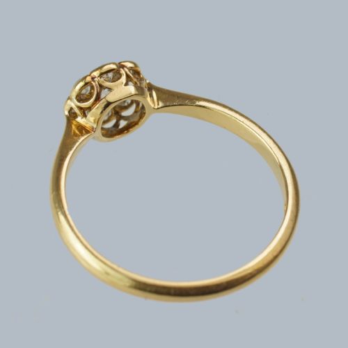 EDWARDIAN 18CT GOLD PLATINUM OLD EUROPEAN CUT DIAMOND DIAMOND CLUSTER RING C1910 - ADDITIONAL PHOTO 8