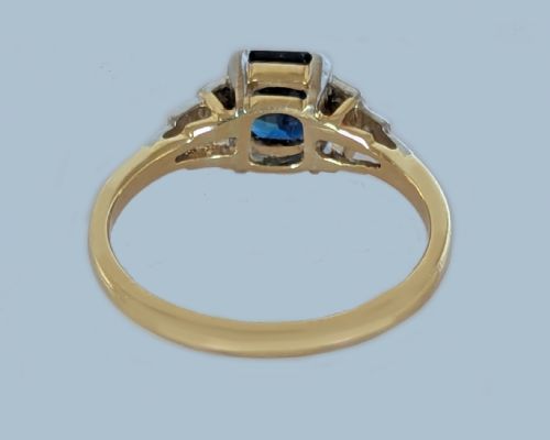 FINE ART DECO SAPPHIRE DIAMOND RING IN 18CT GOLD AND PLATINUM CIRCA 1920S - ADDITIONAL PHOTO 8