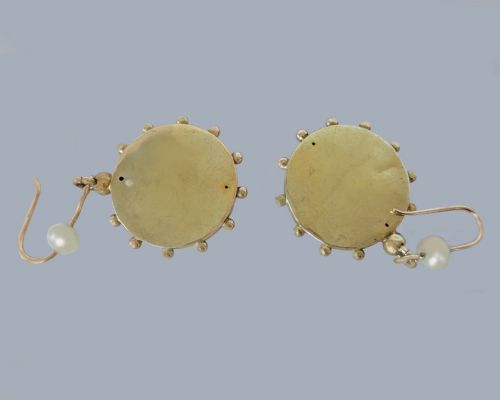 FINE VICTORIAN 15CT GOLD PEARL DROP EARRINGSCIRCA 1870 - ADDITIONAL PHOTO 5