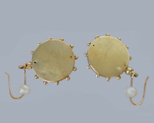 FINE VICTORIAN 15CT GOLD PEARL DROP EARRINGSCIRCA 1870 - ADDITIONAL PHOTO 6