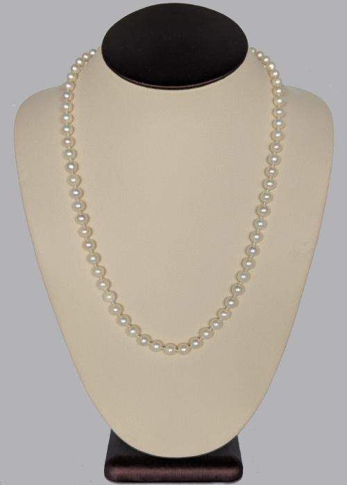 VINTAGE PEARL NECKLACE WITH AMETHYST CLASP IN 14CT GOLD - ADDITIONAL PHOTO 1
