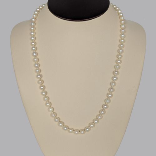 VINTAGE PEARL NECKLACE WITH AMETHYST CLASP IN 14CT GOLD - ADDITIONAL PHOTO 5