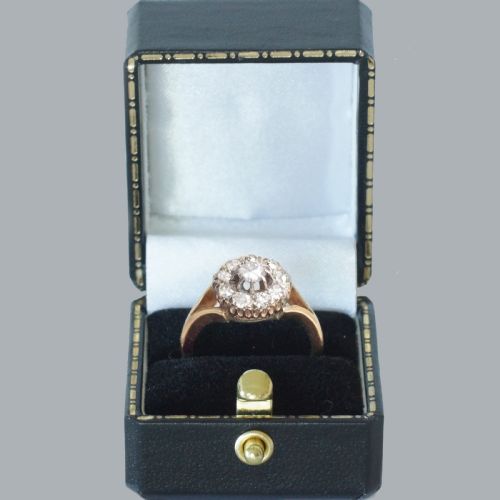 fig 6. Exquisite Antique Old Cut Diamond Cluster Ring in 18ct Gold, Edwardian ca 1910