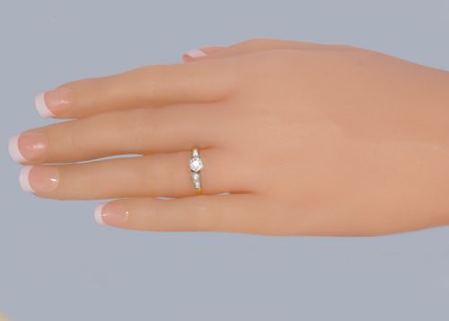 ANTIQUE OLD EUROPEAN CUT DIAMOND SOLITAIRE RING IN 18CT GOLD PLATINUM ART DECO PERIOD C1930 - ADDITIONAL PHOTO 7
