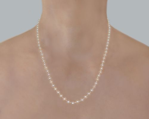 1950S PEARL NECKLACE WITH 18CT GOLD DIAMOND AND SAPPHIRE CLASP RECENTLY RESTRUNG - ADDITIONAL PHOTO 9
