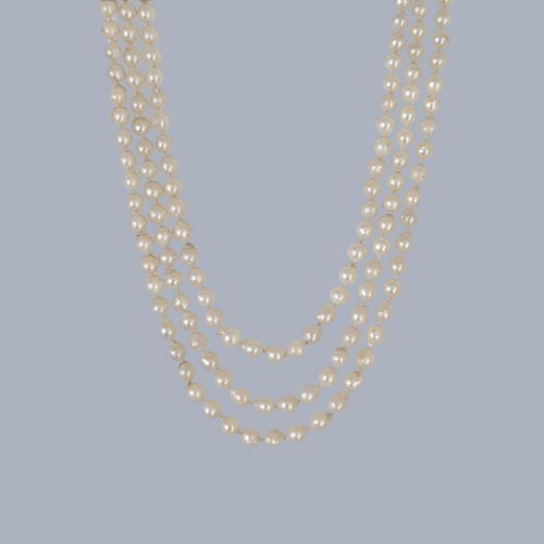 1920S TRIPLE STRAND PEARL NECKLACE WITH ART DECO JADEITE CLASP WITH BIRMINGHAM ASSAY OFFICE GEM REPORT - ADDITIONAL PHOTO 4
